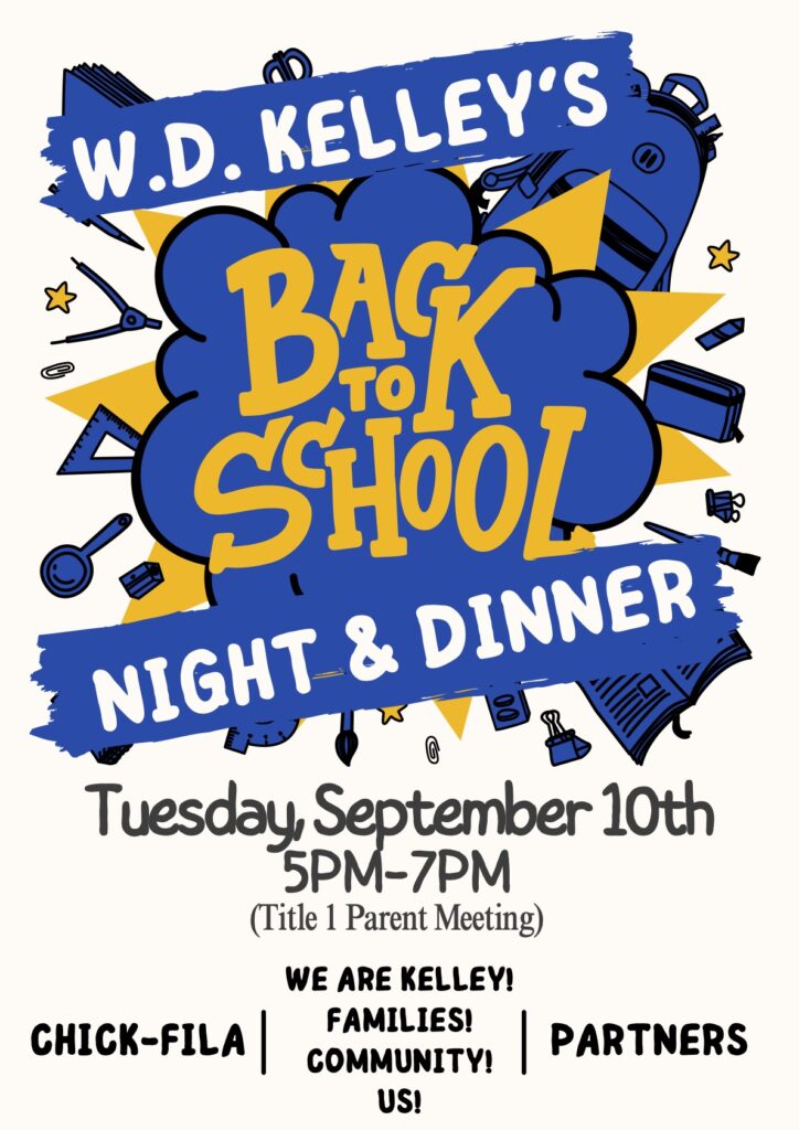 Back to School Night 9/10 from 5- 7 PM